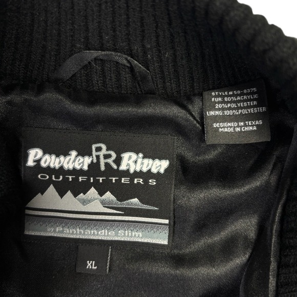 Powder River Outfitters Faux Fur Western Vest Women XL Black Mustang Horse Print - Picture 5 of 10